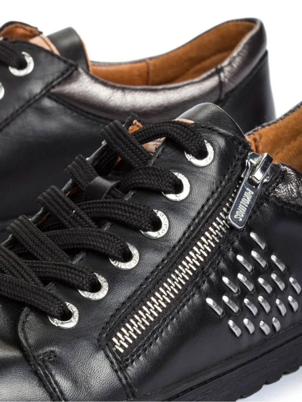 Pikolinos Lagos 901 Black Leather Zip Sneakers Size EU40/US 9-9.5 Like New! $75